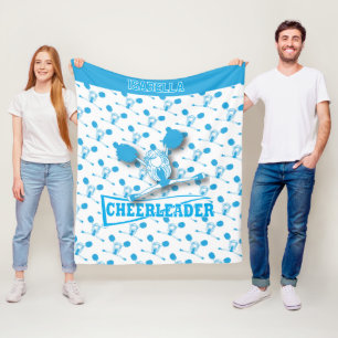 Couverture Polaire Pour une Pom-Pom Girl -Bleu Bébé et Blanc