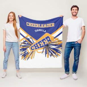 Couverture Polaire Pour une Pom-Pom Girl 📣 - Or, Blanc & Bleu