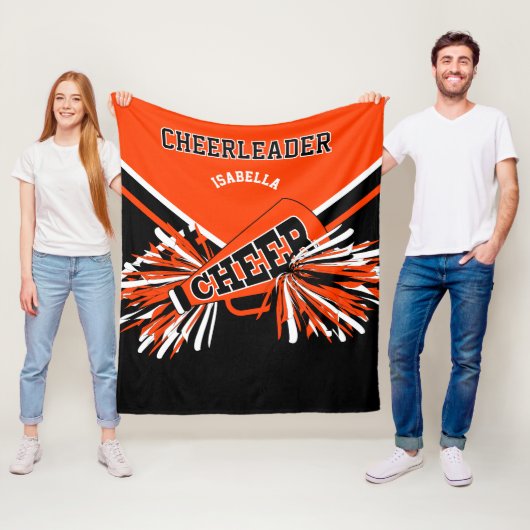 Couverture Polaire Pour une Pom-pom girl 📣 - orange, noir et blanc (En situation)