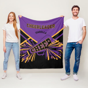 Couverture Polaire Pour une Pom-Pom Girl 📣 - Violet, Or & Noir