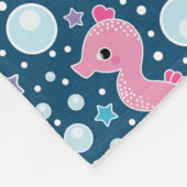 Couverture Polaire Pourpre bleu de méduses et d'hippocampes | du (Coin)