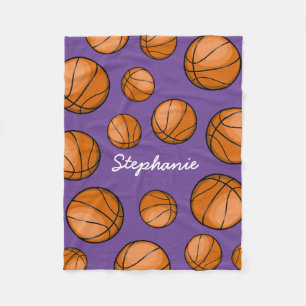 Couverture Polaire Pourpre nommé fait sur commande de basket-ball