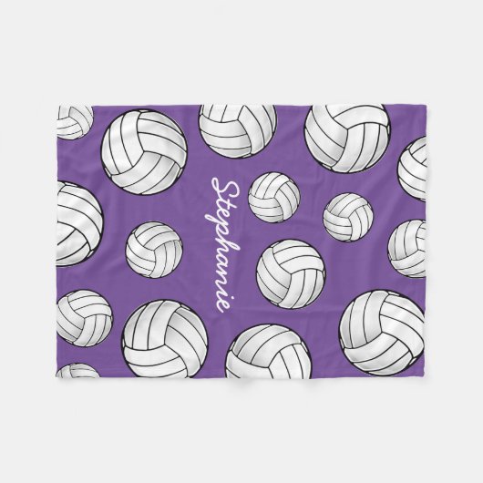 Couverture Polaire Pourpre nommé fait sur commande de volleyball (Devant (Horizontal))