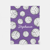 Couverture Polaire Pourpre nommé fait sur commande de volleyball (Devant)