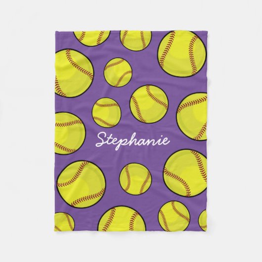 Couverture Polaire Pourpre nommé fait sur commande du base-ball (Devant)