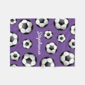 Couverture Polaire Pourpre nommé fait sur commande du football (Devant (Horizontal))