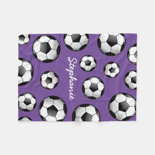Couverture Polaire Pourpre nommé fait sur commande du football (Devant (Horizontal))