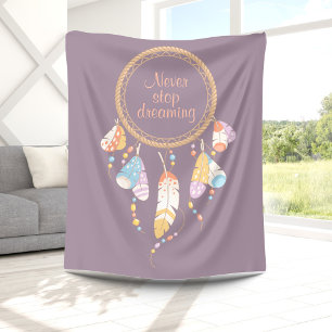 Couverture Polaire Pourpre tribal de citation de Dreamcatcher Boho