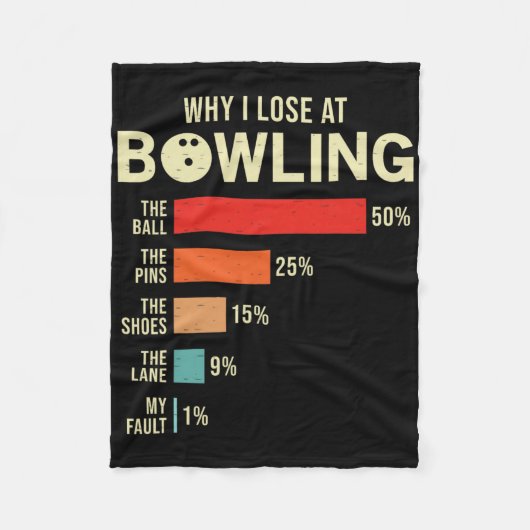 Couverture Polaire Pourquoi je perds chez Bowling Funny Bowler (Devant)