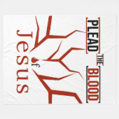 Couverture Polaire Pousser le sang de Jésus Blanket (sur blanc) (Devant (Horizontal))