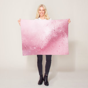 Couverture Polaire Poussière scintillante abstraite rose féminine