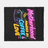 Couverture Polaire Powered by Coffee and Love | Fête des mères amusan (Devant (Horizontal))