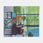 Couverture Polaire Pratique de piano au bord de la piscine (Devant (Horizontal))