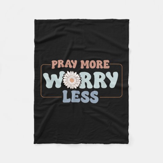 Couverture Polaire Pray More Worry Less Sunflower Motivation (Devant)