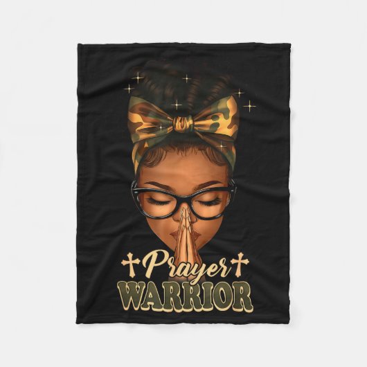 Couverture Polaire Prayer Warrior Christians Camo African American Af (Devant)