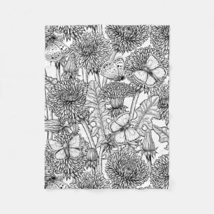 Couverture Polaire Pré Dandelion en noir et blanc