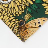 Couverture Polaire Pré de Dandelion sur vert foncé (Coin)