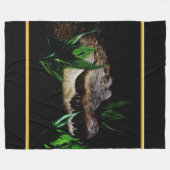 Couverture Polaire Prédateur de crocodile, tête avec texture de feuil (Devant (Horizontal))