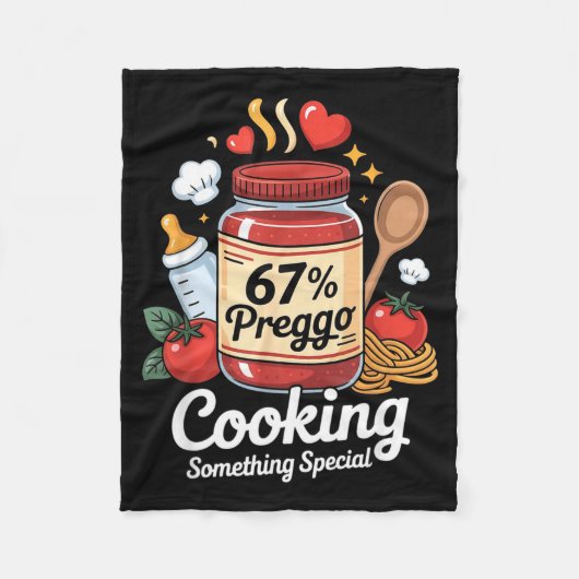 Couverture Polaire Preggo Sauce Pasta Pregnancy Announcement Funny 67 (Devant)