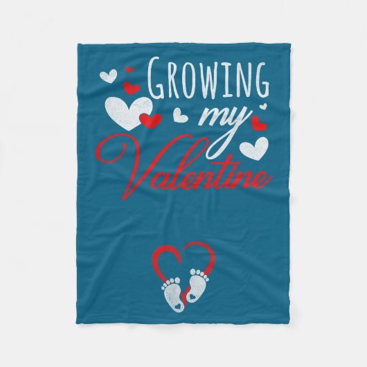 Couverture Polaire Pregnancy Announcement New Mom Growing My Valentin (Devant)