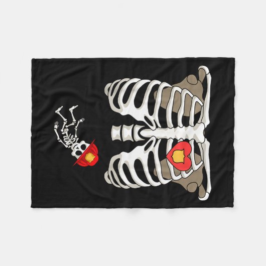 Couverture Polaire Pregnancy Skeleton Rib Funny Firefighter Bump Shir (Devant (Horizontal))