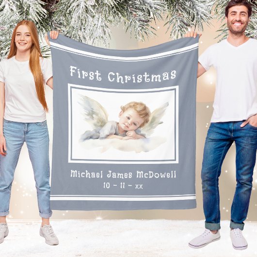 Couverture Polaire Premier ange bébé de Noël de l'enfant