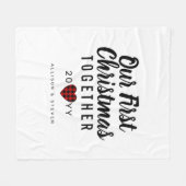 Couverture Polaire Premier Buffalo de Noël Plaid Couples Personnalisé (Devant (Horizontal))
