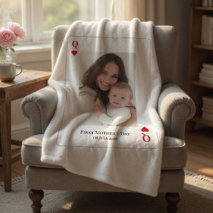 Couverture Polaire Premier Cadeau de Fête des Mères Personnalisé avec