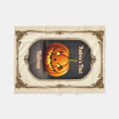Couverture Polaire Premier Citrouille Halloween Éffrayant Personnalis (Devant (Horizontal))