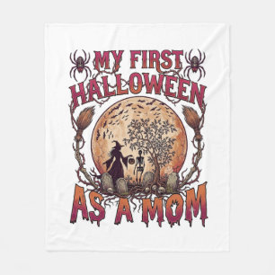Couverture Polaire Premier Halloween en tant que sorcière maman squel