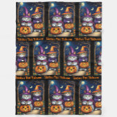 Couverture Polaire Premier Halloween mignonne sorcière Chat Ajouter u