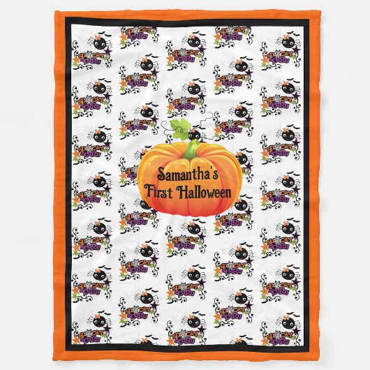Couverture Polaire Premier Halloween Personnaliser Nom Mel Bébé Fleec