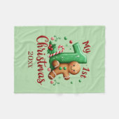 Couverture Polaire Premier Noël ajouter année bébé (Devant (Horizontal))