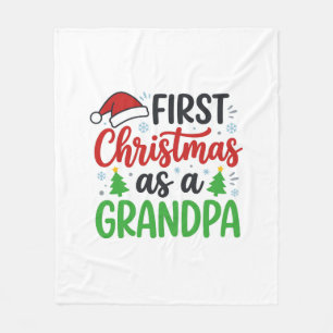 Couverture Polaire Premier Noël Papy Chapeau de Père Noël