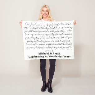Couverture Polaire Première Danse Chanson Lyrics Anniversaire Cadeaux