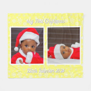 Couverture Polaire Première photo de Noël de bébé Flammes de neige Fl