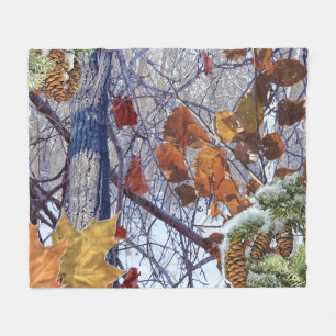 Couverture Polaire Première scène d'hiver de neige Camouflage peintur
