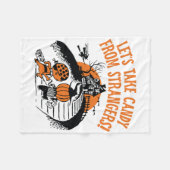 Couverture Polaire Prenons des bonbons à des étrangers Drôle Hallowee (Devant (Horizontal))