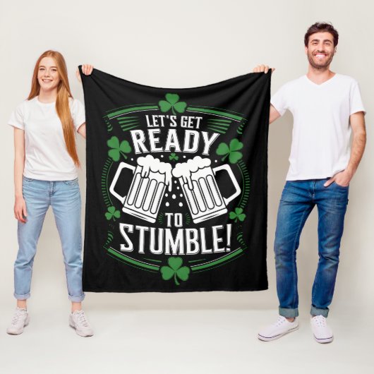 Couverture Polaire Préparons-nous à trébucher Drôle de St Patrick's D (En situation)