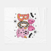 Couverture Polaire Preppy Éffrayant Halloween Boo (Devant (Horizontal))
