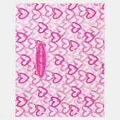 Couverture Polaire Preppy Hearts Pink (Devant)