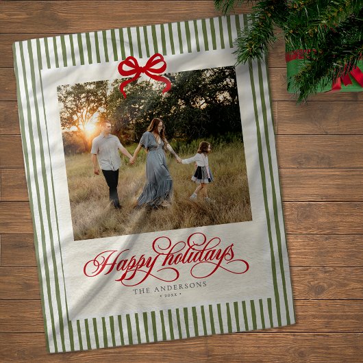 Couverture Polaire Preppy moderne Joyeux Joyeux Vacances Nom de la bo