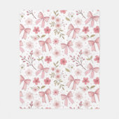 Couverture Polaire Preppy Rose Bow et Fleurs (Devant)