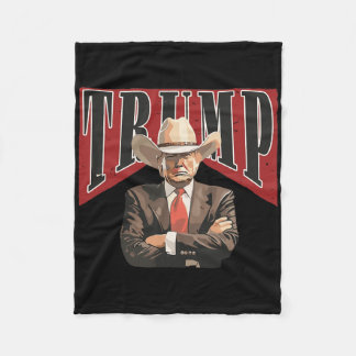 Couverture Polaire Président Trump Cowboy de l'Ouest