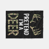 Couverture Polaire Pretend I'm A Deer Lazy Mens Womens Funny Hallowee (Devant (Horizontal))