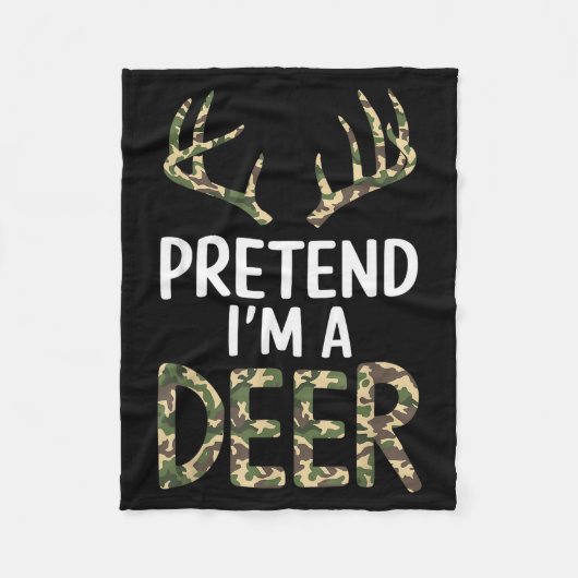 Couverture Polaire Pretend I'm A Deer Lazy Mens Womens Funny Hallowee (Devant)