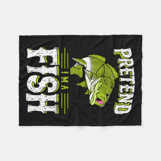 Couverture Polaire Pretend I'm A Fish B Funny Cute Lazy Halloween Cos (Devant (Horizontal))