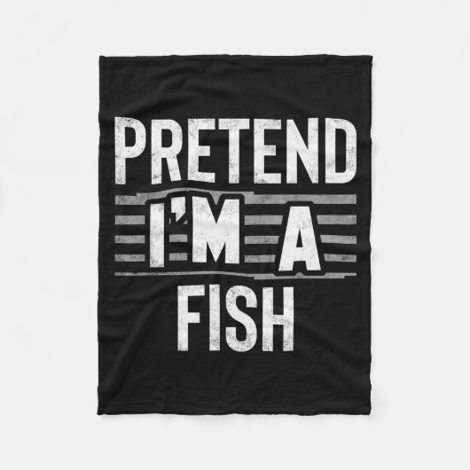 Couverture Polaire Pretend I'm A Fish Funny Halloween Costume Gift  (Devant)