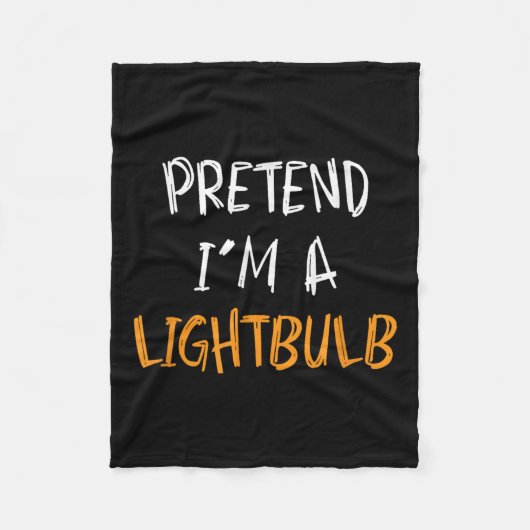 Couverture Polaire Pretend I'm A Lightbulb Funny Lazy Halloween Costu (Devant)