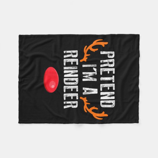 Couverture Polaire Pretend I'm A Reindeer Funny Lazy Christmas Mens W (Devant (Horizontal))